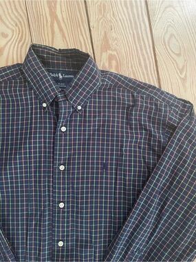 Ralph Lauren Navy Multi-Color Plaid Button-Down Shirt